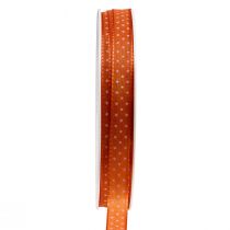 Article Ruban cadeau ruban décoratif à pois orange 10mm 25m