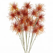 Article Xanthium fleur artificielle automne décoration orange 6 fleurs 80cm 3pcs