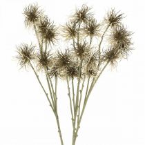 Article Xanthium fleur artificielle décoration d&#39;automne 6 fleurs crème, marron 80cm 3pcs