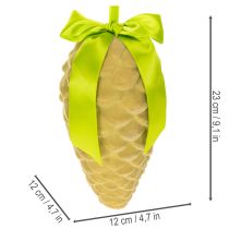 Article Zapfen décoratifs artificiels avec ruban et nœud 23 cm vert 3 pièces
