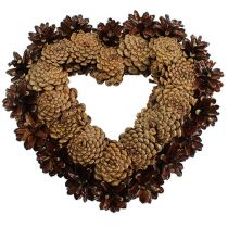Article Couronne de pommes de pin Forme de cœur Basse Ø30cm