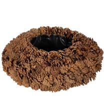 Article Vasque ronde en pommes de pin naturelles 38 cm brun 14 cm