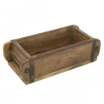 Décoration en bois aspect vintage forme brique marron, rouille 31×14,5cm H9cm