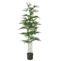 Article Kunstpflanze bambou vert 132 cm avec pot noir pour décoration intérieure
