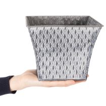 Article Cache-pot en métal à motif losange 15 cm