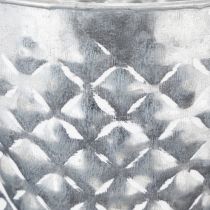 Article Petit seau en zinc avec poignées en corde Ø14,5cm H13cm