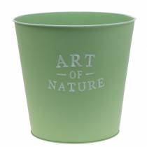 Article Pot de fleur jardinière en zinc métal vert menthe Ø22cm H21cm