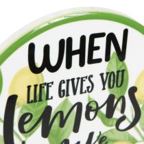 Article Sous-verres décoratifs en céramique citron ronds assortis Ø10,5cm 6pcs