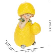 Article Figurines d'enfants citron, décoration de table estivale de style vintage, pour salon et balcon, 9 cm, lot de 3