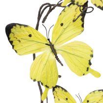 Article Branche décorative avec papillons jaunes en polyester, 75 cm