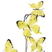 Article Branche décorative avec papillons jaunes en polyester, 75 cm