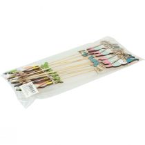 Article Décoration naine avec fleur bouchon de fleur bois 4×10,5cm 12pcs