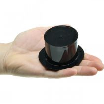 Article Cylindre décoratif, décoration réveillon, chapeau à planter, jardinière Nouvel An Noir H5cm L12cm 20 pcs