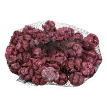 Article Cônes de cyprès décor naturel givré 3cm rouge foncé 500g
