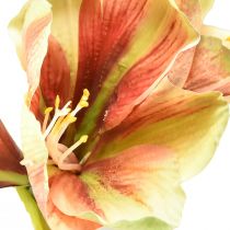Article Fleur d&#39;amaryllis artificielle rose et jaune - 66 cm - idée cadeau idéale et décoration élégante pour intérieur