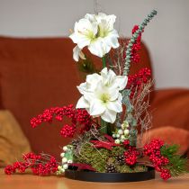 Article Amaryllis Fleurs de Noël artificielles L55cm blanc 2pcs