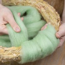 Article Bande de laine cardée décorative 2 m en laine coloris vert clair