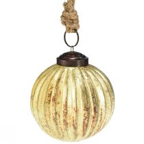 Article Boules de sapin boules de Noël dorées verre Ø7cm H7,5cm 6pcs