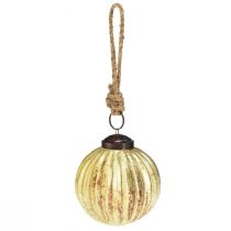 Article Boules de sapin boules de Noël dorées verre Ø7cm H7,5cm 6pcs