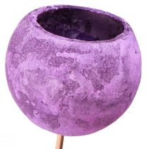 Article Bell Cup sur bâtonnet Décoration sèche Violet 44cm 15pcs