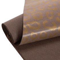 Article Tissu en soie à motif léopard floral marron résistant à l'humidité 50 x 75 cm, lot de 20 pièces