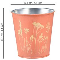 Article Pot décoratif en métal avec motif floral, 10,5 cm, abricot et jaune