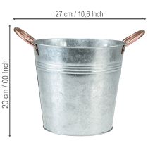 Article Seau décoratif en métal avec poignées, Ø19 cm H17 cm, style rustique