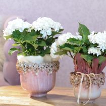 Article Cache-pot en céramique avec bordure fleurie rose Ø19cm H16.5cm