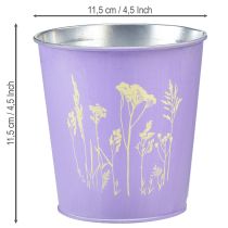 Article Cache-pot en métal violet avec motifs floraux – Ø11,5 cm H11,5 cm