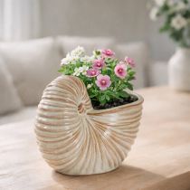 Article Pot de fleurs en céramique à motif d'escargot pour compositions florales originales, 21 cm