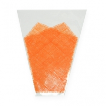 Étui à fleurs orange motif jute L. 40 cm l. 12-30 cm 50 p.