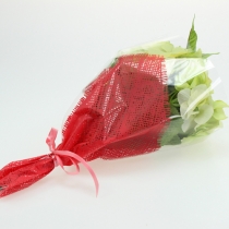 Article Sac à fleurs jute rouge L36cm l25cm - 12cm 50 pcs