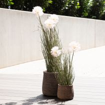 Article Pot de fleurs Boho cache pot en céramique aspect tressé Ø9cm H10.5cm 2pcs