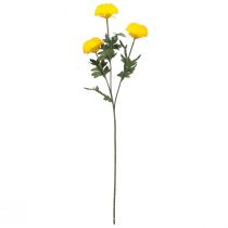 Article Dahlia Fleurs Décoratives Artificielles Fleur Jaune L64cm 3 pcs
