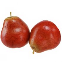 Article Poires décoratives fruit décoratif rouge dans le filet Ø5,5cm H6,5cm 6 pcs