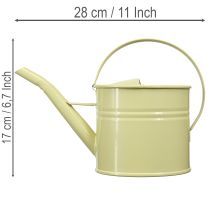 Article Arrosoir décoratif en métal, vert et jaune, petit modèle, 28 x 13 x 17 cm, 1,25 l, style vintage, décoration de balcon