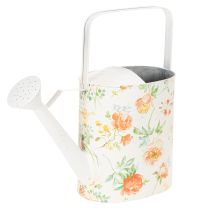 Article Arrosoir décoratif vintage en métal avec motif floral, 31,5 cm