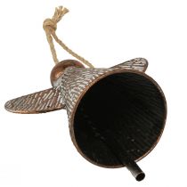 Article Détail de décoration ange en métal vieilli avec finition bronze - Cloche 19,5x12x19 cm