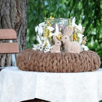 Article Lapins de Pâques décoratifs floqués assis – 2e choix – Printemps 10 cm 6 pièces