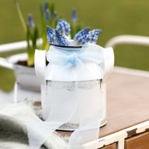 Article Pichet décoratif avec anses métal blanc, noir H13cm 2pcs