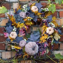 Article Couronne décorative feuilles de vigne et raisins couronne d&#39;automne vignes Ø60cm