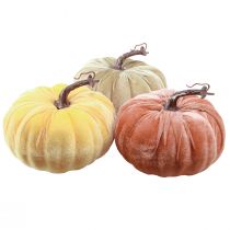 Article Citrouilles déco jaune beige rouge marron floquées Ø18cm 3 pcs