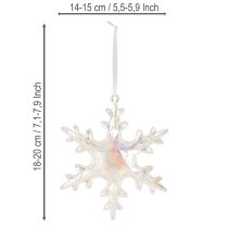 Article Flocons de neige décoratifs, décoration hivernale, irisés, Ø 14–15 cm, lot de 2