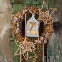 Article Étoile décorative à suspendre étoile de jute naturel Ø18cm 4 pcs