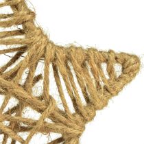 Article Étoiles Décoratives à Suspendre en Jute Nature - Lot de 4, Ø18 cm