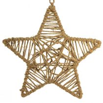 Article Étoile décorative à suspendre en jute naturel 28 cm 4 pcs