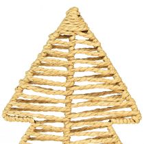 Article Sapin de Noël décoratif raphia métal naturel noir 30×11,5×60cm