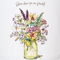 Article Tasse décorative en métal émaillé avec motif floral Ø11,5 cm H10 cm