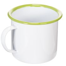 Article Tasse décorative en métal émaillé avec motif floral Ø11,5 cm H10 cm