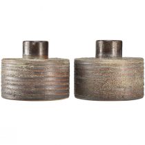 Article Vase décoratif en céramique vase en céramique marron bleu gris 12x10,5cm 2pcs